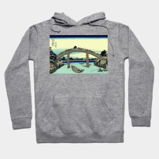 Vector image of Fuji seen through the Mannen bridge at Fukagawa Hoodie